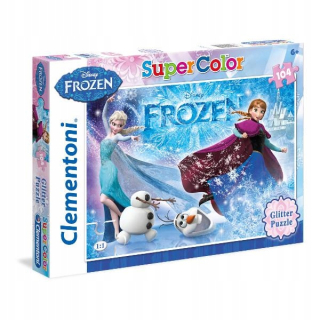 Frozen Elsa - Clementoni 29712 puzzle 104 el. Mrazené, brokát