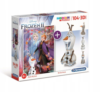 Frozen Elsa - Clementoni puzzle 104 prvky + 3D model mrazené 2