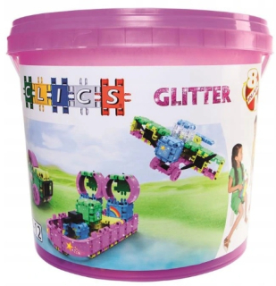 Stavebnica - Clic sady 8in1 vedro GLITTER