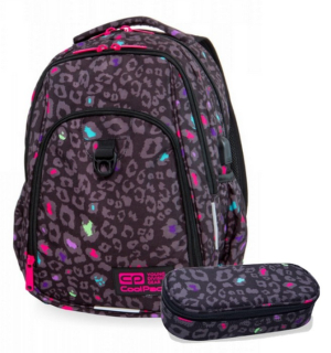 Školský batoh - Coolpack Backpack School Cencil Case Case Girls Leopard Print