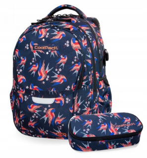 Školská taška - batoh, set, zostava - SADA COOLPACK BACKPACK lastovičky dievčatá 02012