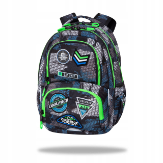 Školská taška, batoh - COOLPACK SPINER TERMICKÁ ŠKOLA BACKPACK ŠEDÉ ODZNAKY