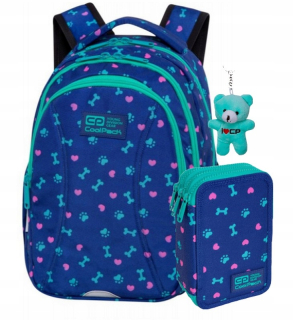 Školská taška - batoh, set, zostava - Coolpack sada detských dievčat šteňa milovať pes nohy2