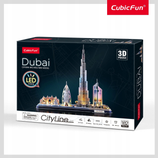 CUBIC zábavné puzzle 3D LED DUBAI PANORAMA