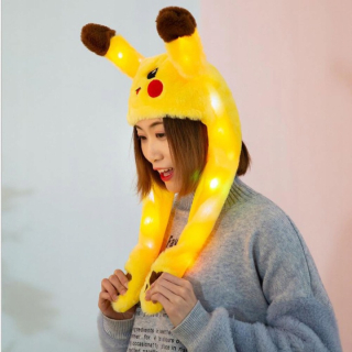 Pikachu LED HAT, lesklé, MOBILNÉ Uši