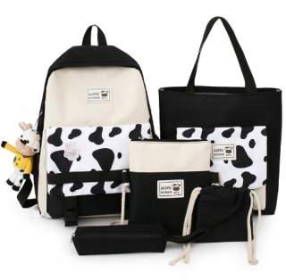 Školský batoh - Black Backpack School Youth Set Bag