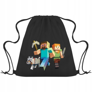 Minecraft -  TAŠKA NA BATOH ČIERNA PE - NÁZOV PIXELU MINECRAFT!