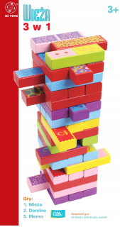 Chôdza veža 3v1 Jenga Domino blokov pamäte