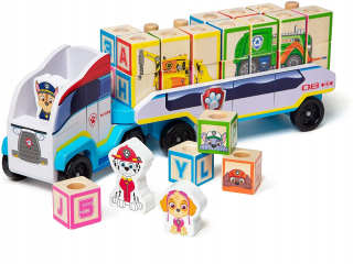 Paw Patrol - Ciarówka s drevenými blokmi hliadky ABC Paw