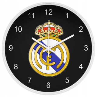 Detské hodiny do izby - Tiché nástenné hodiny Real Madrid guľa darček 25cm