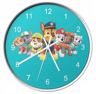 Paw Patrol - Tichý nástenné hodiny pre miestnosti psie hliadky dieťaťa