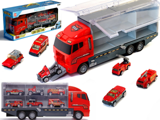 Truck Tir Transporter + Kovové autá Stráži P