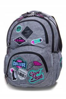 Školský batoh - Coolpack batoh Dart l Badges Grey B19058 25L