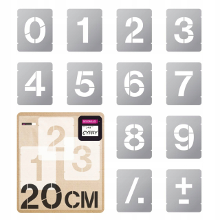 Šablóny na stenu - Čísla HAAS- od 0 do 9 (18 veľkostí) 20 cm