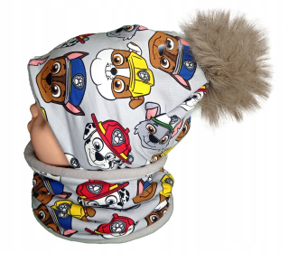 Paw Patrol  - Zimná komínová čiapočka na rúne PSI PATROL