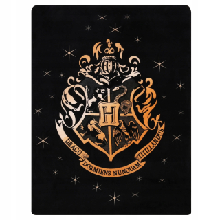 Prikrývka, prehozy na posteľ - Čierna prikrývka/polárna lôžko 120x150 cm Harry Potter