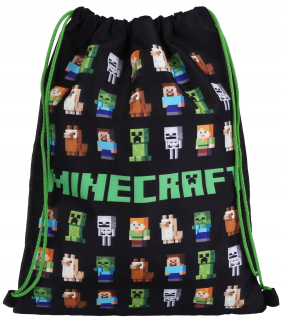 Minecraft  - Čierna športová taška s potlačou Minecraft