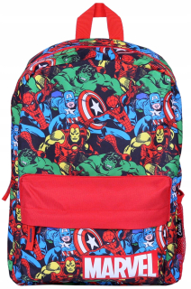 Školská taška, batoh - Red Bathpack s Heroes Avengers Marvel