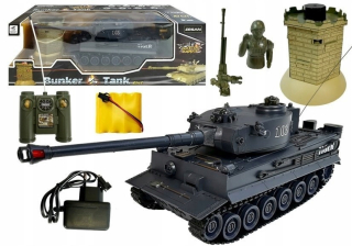 R / C nádrž 1:28 na diaľkové ovládanie čierne s bunkra