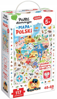 Czúcz PUZZLE MAP Pozorovanie poľštinu posterová 117E