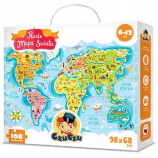 Czuczu puzzle mapa sveta - 168 prvkov