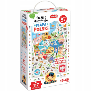 Czuczu Puzzle pozorovanie Mapa Poľska 5+ Tender