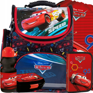 Školská taška - batoh, set, zostava - Derform School Bag Cars Car Set 5el.