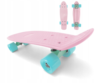 Skateboard, doska s fuckerom 55 cm ružová modrá