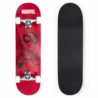 Drevený skateboard veľký 79 cm spiderman červený