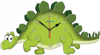 Hodiny do detskej izby - Dino Wall Clock tichý mechanizmus