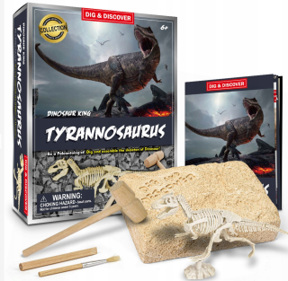 Dinosaur T-REX, paleontológ dig YOUNG, 3D