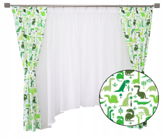 Detské záclony - Dinosaury Green Curtain Curtain pre chlapca