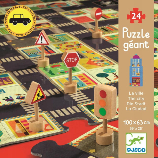 DJECO Puzzle Cesty Ulice s dopravnými značkami