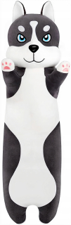 Vankúš s dlhým psom plnený husky 90 cm