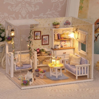 Dollhouse DIY drevené retro MODEL 3013