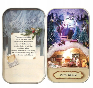 Domček pre bábiky Drevené Winter Forest DIY darček