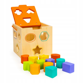 Stavebnica - Drevené Vzdelávacie členku triedič + bloky Ecotoys