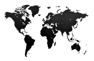 Samolepky do detskej izby - Drevená mapa sveta na stene 130 x 78 cm čierna