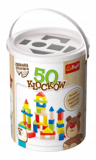 Stavebnica - Drevené bloky 50 kusov triedič 60650 Trefl