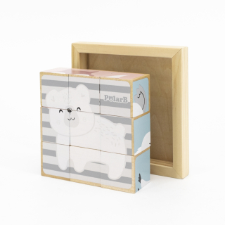 Drevených kociek PUZZLE 4 Priestorové JIGSAW