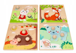 Drevené puzzle skladačky zvieratá sezóna