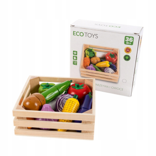 DREVENÁ ZELENINA NA REZANIE MAGNETOM ECOTOYS