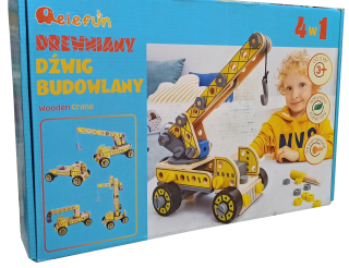 Drevená konštrukcia žeriavu Blocks konstr 4w1 Elefun