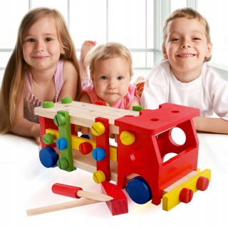 Drevené nákladné vozidlo auto Montessori
