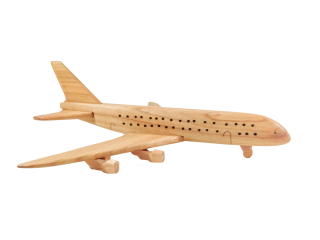 Drevené lietadlá Airbus s lietadlom modelu dreva