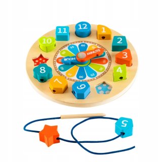 Drevená triedič Educational Clock 3v1