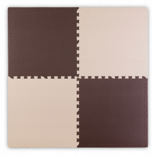 Veľká penová rohože puzzle 4 ks hnedá