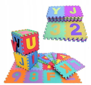 BIG MAT PUZZLE FOAM písmenami čísla 36ks 72ele
