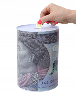 Detská pokladnička - Veľká prasiatka Bank Metal Cant Zloty 500 200 4L