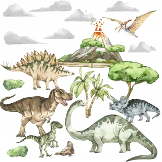Destké samolepky - VEĽKÉ NÁLEPY NA STENU DINOSAURS XL SET